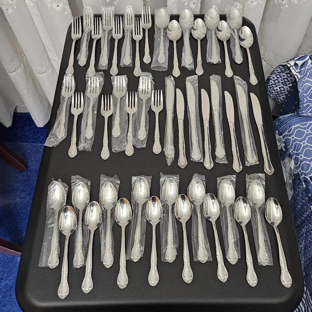 Stainless Steel Korea Flatware - 48 pcs. NWOT (Vintage 1970's)